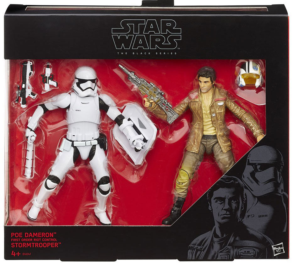 Star Wars Black Series: Poe Dameron & First Order Riot Control Stormtrooper Exclusive 15cm Actionfigur Hasbro 2015