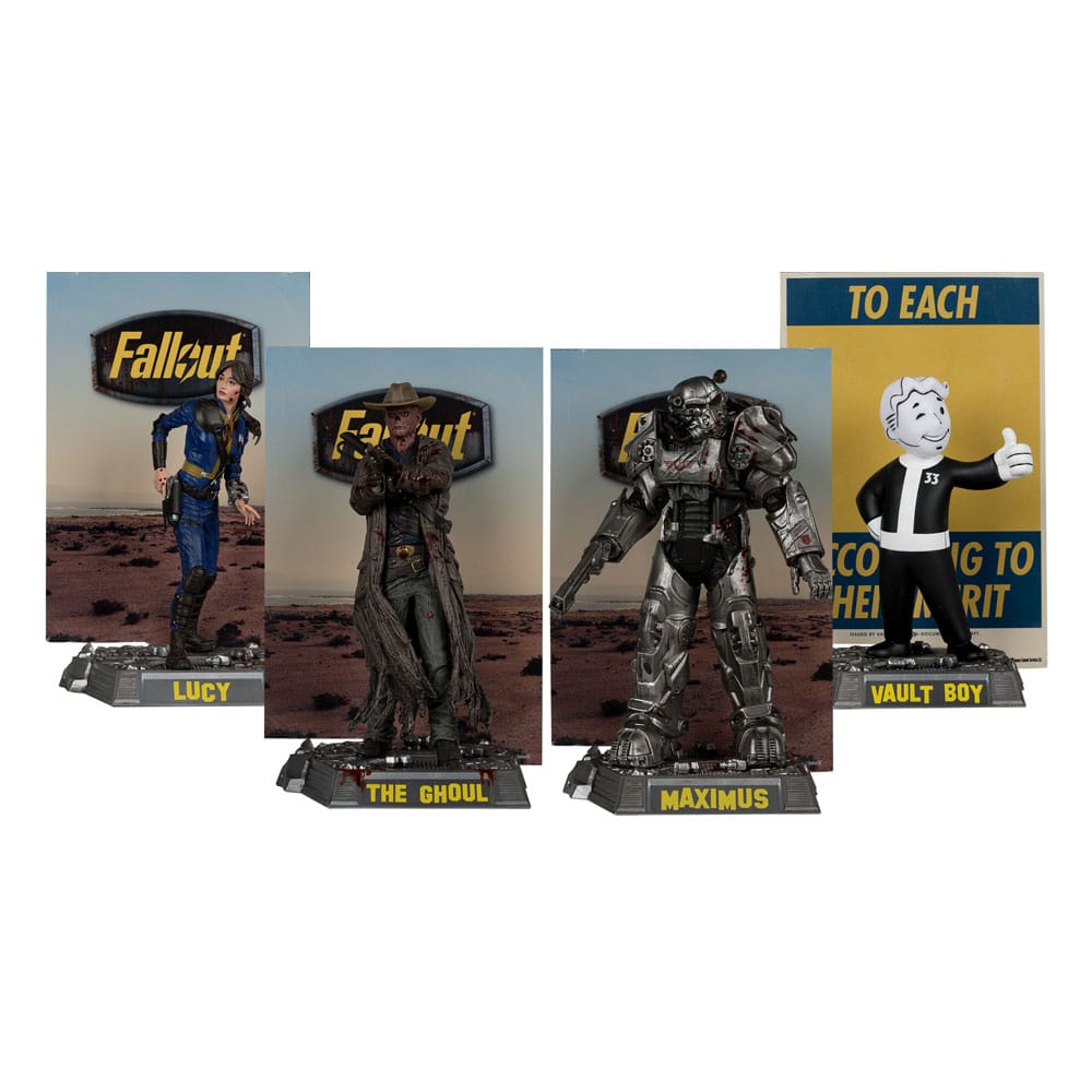 Movie Maniacs: Fallout - Lucy, Maximus, The Ghoul & Vault Boy 15cm (4er-Pack) McFarlane 2024 Limited Edition