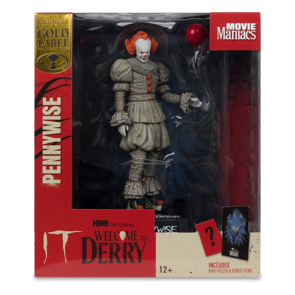 Pre-Order: Movie Maniacs: It - Welcome to Derry - Pennywise PVC Statue (Gold Label) 16cm McFarlane 2025