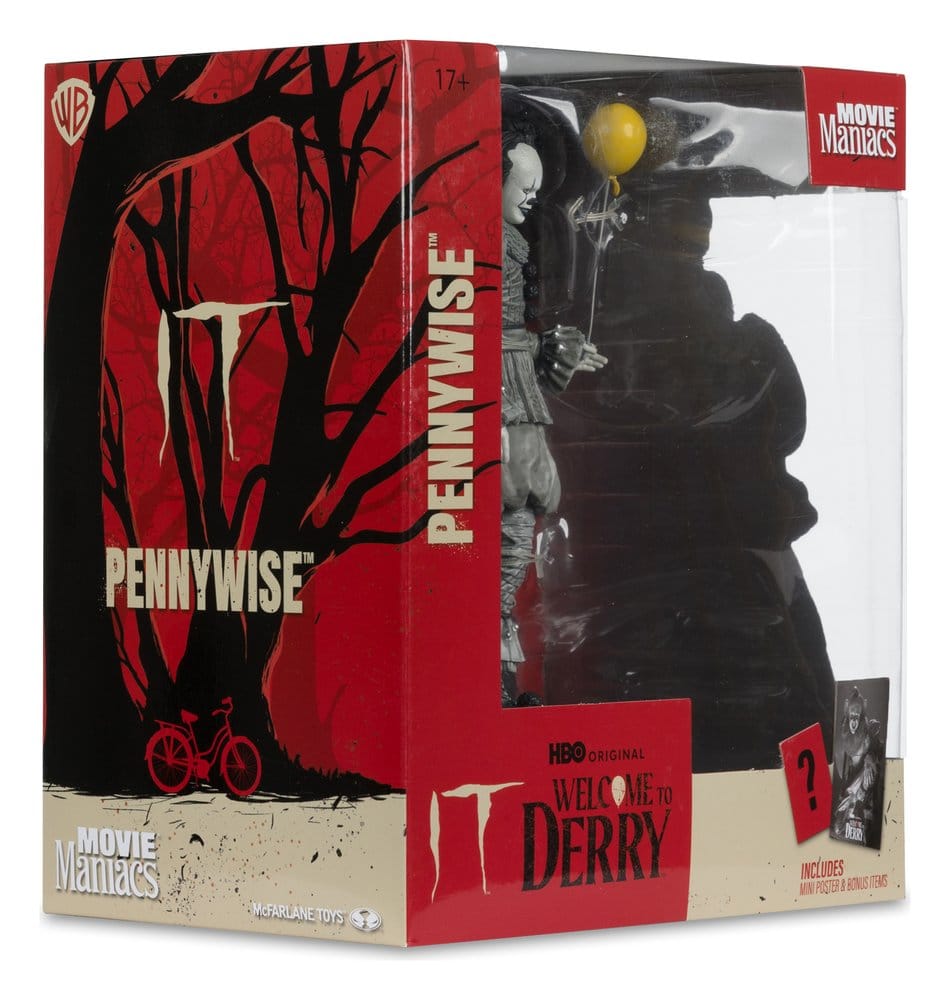 Movie Maniacs: ES - Welcome to Derry - Pennywise (Black & White) 16cm PVC Statue McFarlane 2026