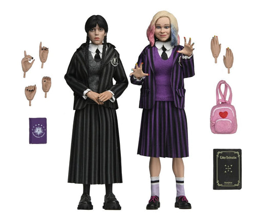 Pre-Order: Wednesday - Wednesday Addams (Nevermore Uniform) and Enid 2er Pack Actionfiguren 20cm NECA 2025