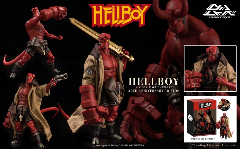 Hellboy - Hellboy 19cm Actionfigur 1/12 Scale (30th Anniversary Edition) 1000TOYS