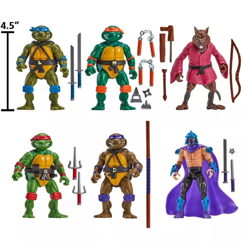 Pre-Order: Teenage Mutant Ninja Turtles 6er-Pack Classic Actionfiguren (1988 Remastered) Target Exclusive 2025