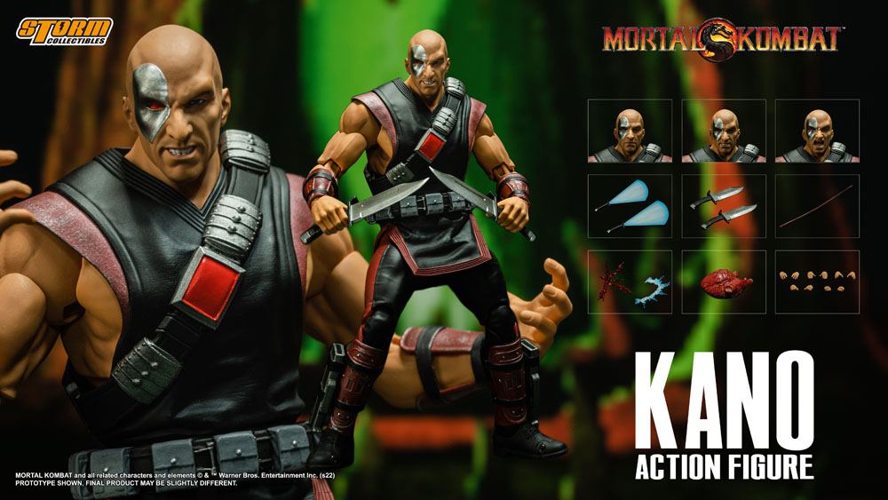 Mortal Kombat II - Kano Actionfigur ca. 18cm 1/12 Scale Storm Collectibles 2023