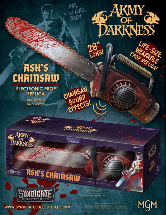 The Evil Dead: Army of Darkness - Ash's Kettensäge 71cm Prop Replik 1/1 Syndicate Collectibles 2024