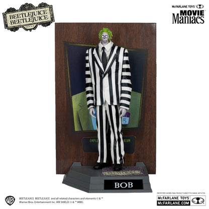 Movie Maniacs: Beetlejuice Beetlejuice - Bob the Shrinker (Striped Suit) Platinum Edition *Chase* PVC Statue 16cm McFarlane 2025