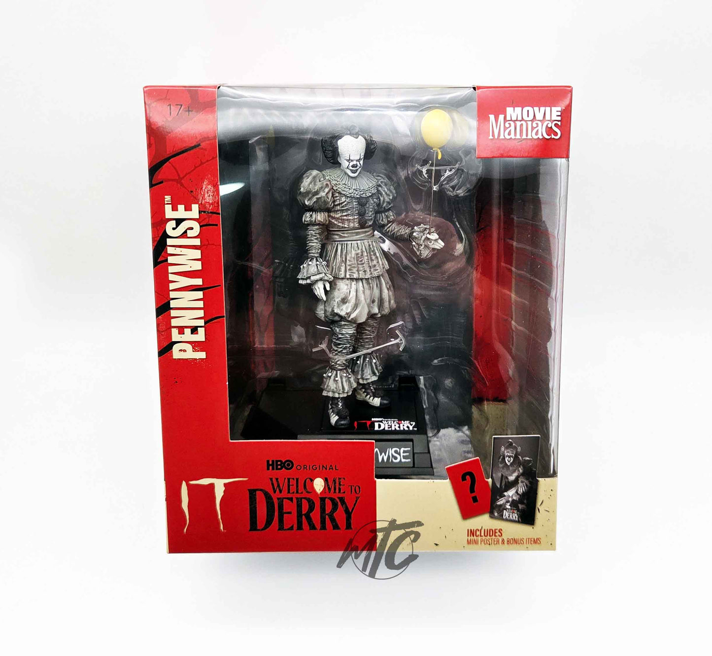 Movie Maniacs: ES - Welcome to Derry - Pennywise (Black & White) 16cm PVC Statue  McFarlane 2026