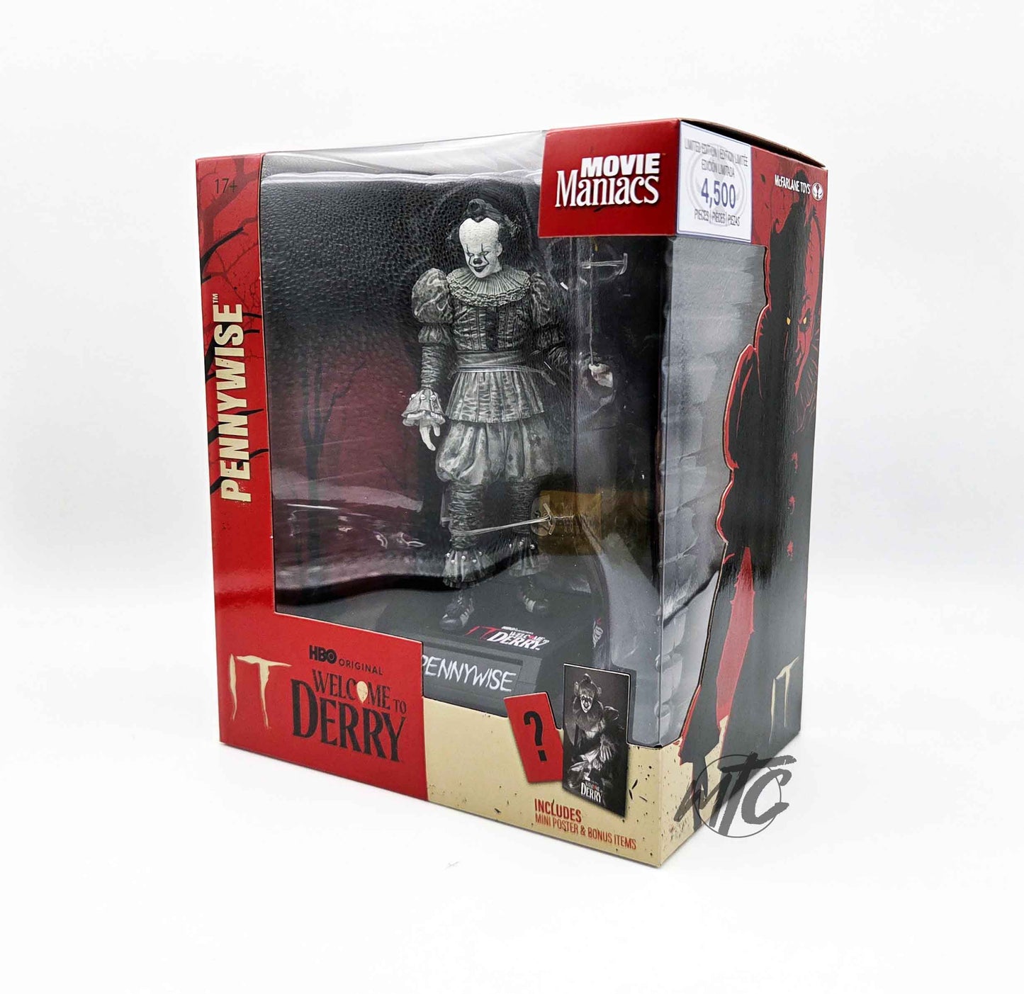 Movie Maniacs: ES - Welcome to Derry - Pennywise (Black & White) 16cm PVC Statue  McFarlane 2026