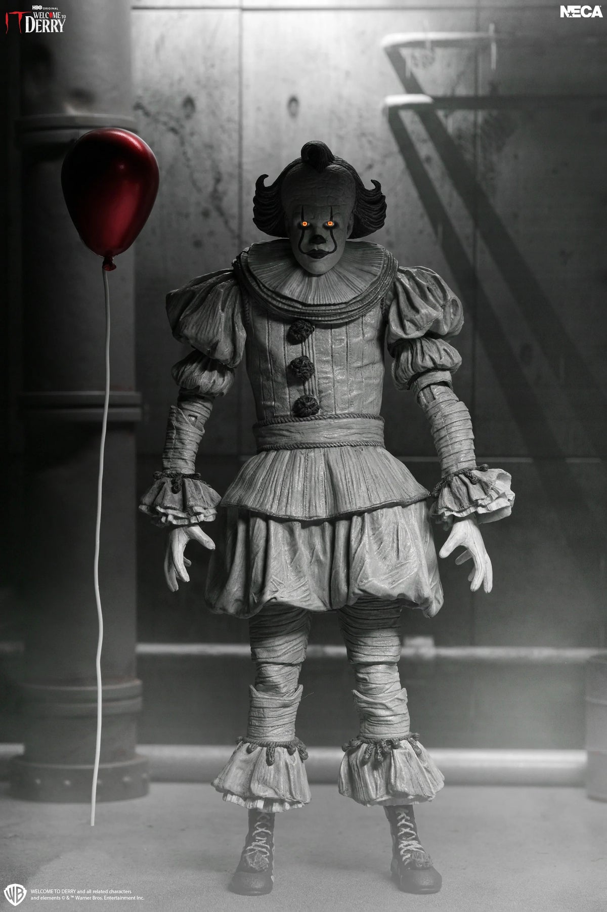 Stephen King's IT : Welcome to Derry - Ultimate Pennywise (Black & White) Actionfigur 18cm NECA 2026