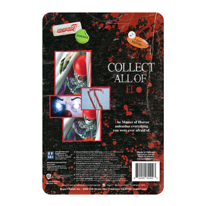 Stephen Kings Es - Pennywise (Blood Splatter) ReAction Actionfigur 10cm Super7 2022