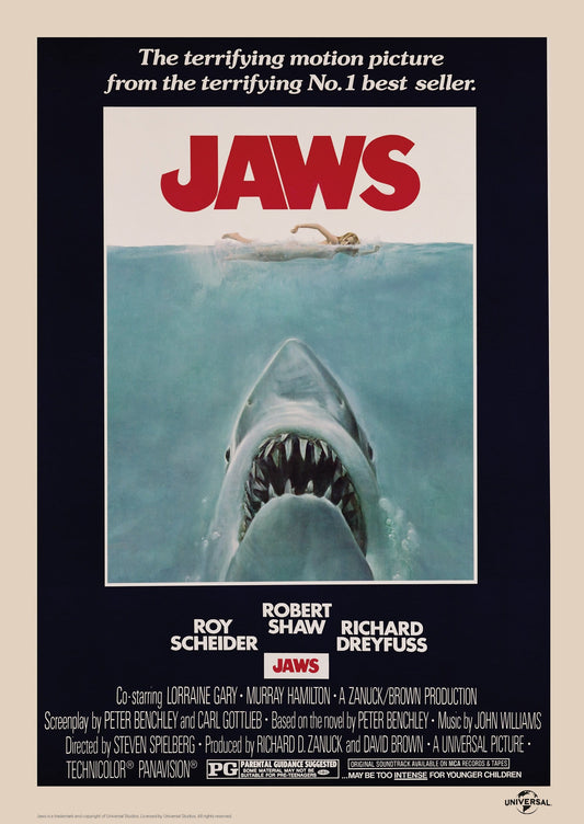 JAWS Der weiße Hai Kunstdruck Retro Movie Poster Limited Edition 28 x 47cm FaNaTtik Collectibles 2026