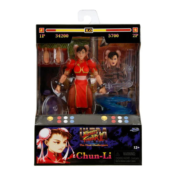 Ultra Street Fighter II: Final Challengers - Chun-Li (Player 2 Variant Red Outfit) Actionfigur 15cm Jada Toys 2024 Exclusive