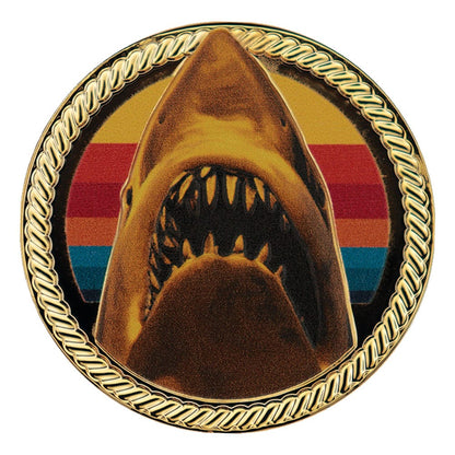 Pre-Order: Jaws - Der weiße Hai Sammelmünze (50th Anniversary) 24k Gold Plated Limited Edition FaNaTtik Collectibles