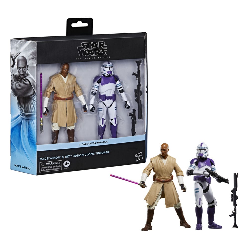 Pre-Order: Star Wars Black Series: The Clone Wars - Mace Windu & 187th Legion Clone Trooper (2Pack) 15cm Actionfiguren Hasbro 2024 Exclusive