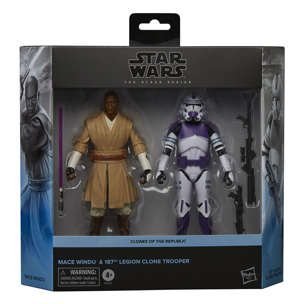 Pre-Order: Star Wars Black Series: The Clone Wars - Mace Windu & 187th Legion Clone Trooper (2Pack) 15cm Actionfiguren Hasbro 2024 Exclusive