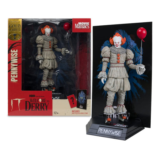 Pre-Order: Movie Maniacs: It - Welcome to Derry - Pennywise PVC Statue (Gold Label) 16cm McFarlane 2025