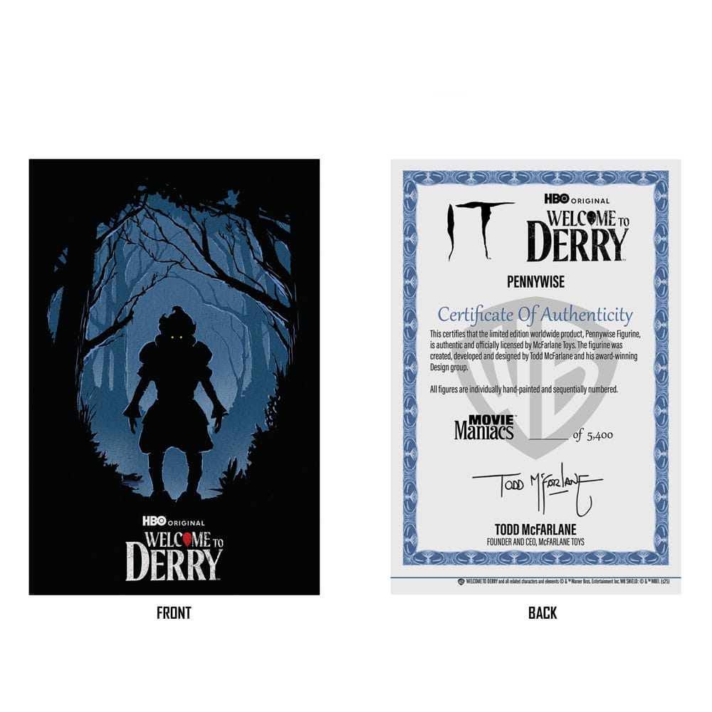 Pre-Order: Movie Maniacs: It - Welcome to Derry - Pennywise (Flashback) PVC Statue (Gold Label) 16cm McFarlane 2025