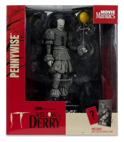 Movie Maniacs: ES - Welcome to Derry - Pennywise (Black & White) 16cm PVC Statue  McFarlane 2026