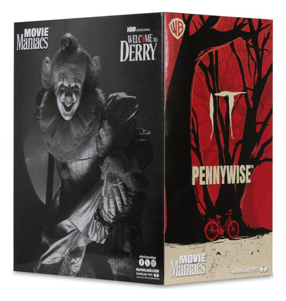 Movie Maniacs: ES - Welcome to Derry - Pennywise (Black & White) 16cm PVC Statue  McFarlane 2026