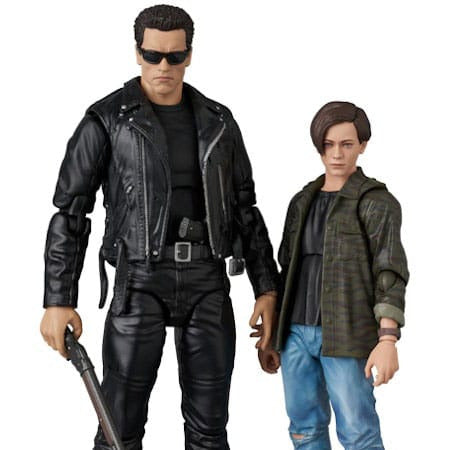 Pre-Order: Terminator 2 -  T-800 (T2 Ver.) & John Connor Actionfigur 16 cm MAFEX Medicom Toy 2025