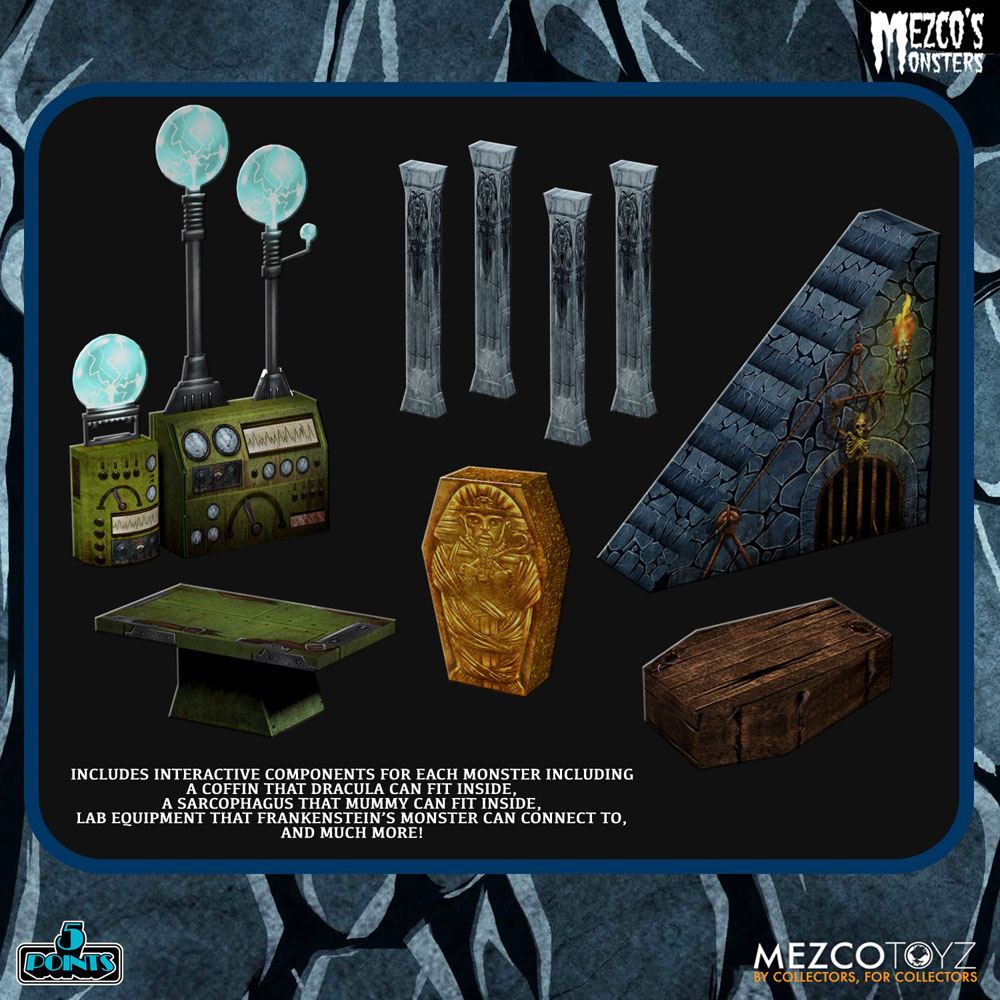 Mezco's Monsters - Tower of Fear (Deluxe Box Set) 5 Points 9cm Actionfiguren Mezco Toys 2025