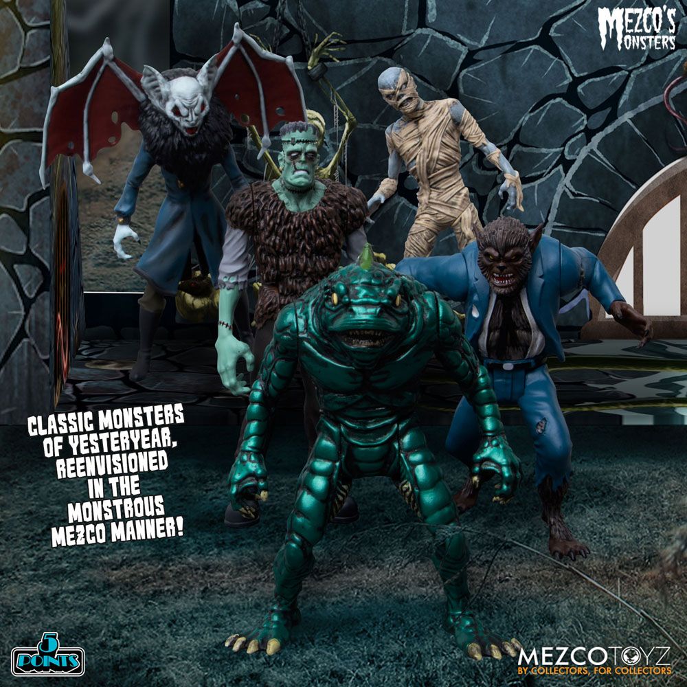 Mezco's Monsters - Tower of Fear (Deluxe Box Set) 5 Points 9cm Actionfiguren Mezco Toys 2025