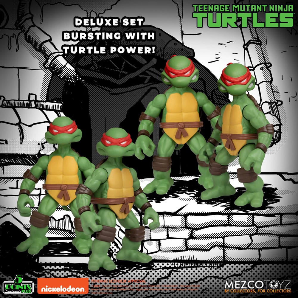 Teenage Mutant Ninja Turtles 5 Points Deluxe Set 8cm Actionfiguren Mezco Toys 2025