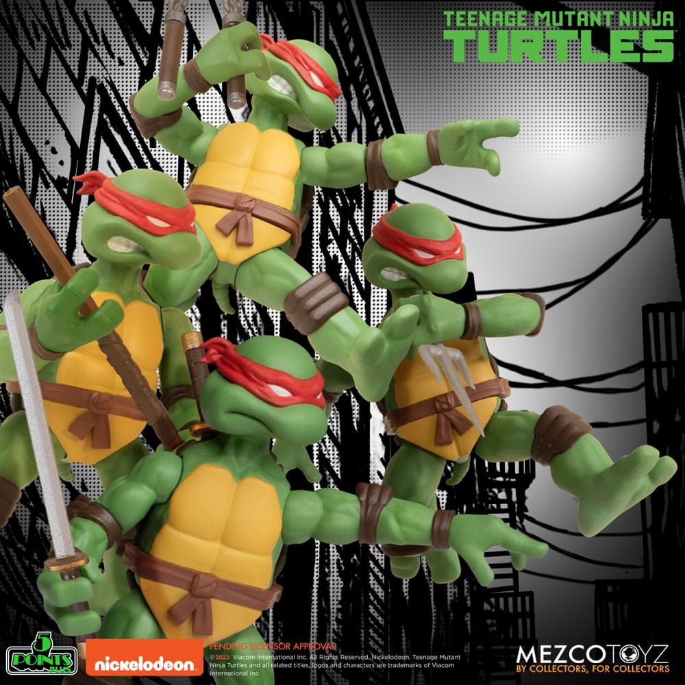 Teenage Mutant Ninja Turtles 5 Points Deluxe Set 8cm Actionfiguren Mezco Toys 2025