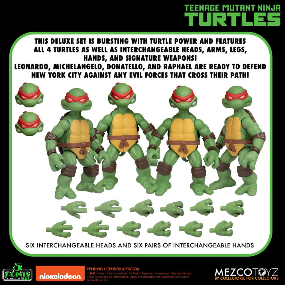 Teenage Mutant Ninja Turtles 5 Points Deluxe Set 8cm Actionfiguren Mezco Toys 2025