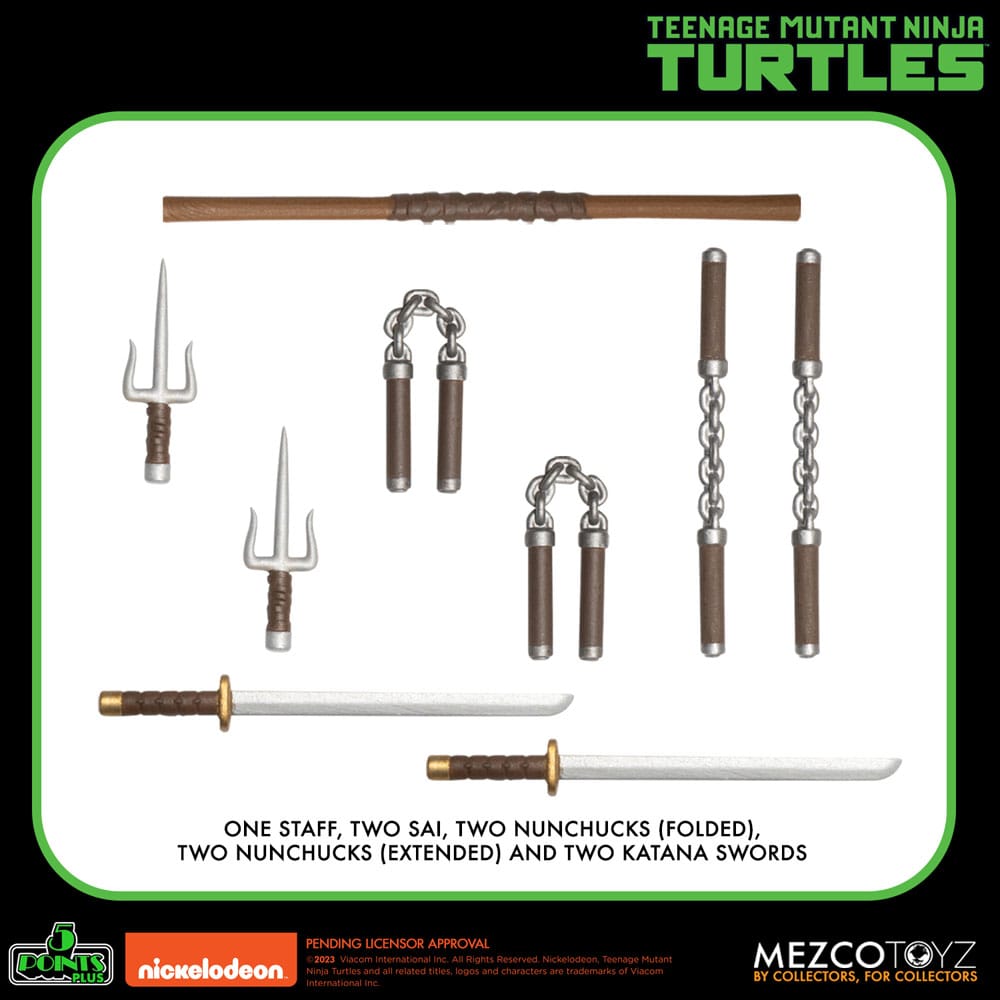 Teenage Mutant Ninja Turtles 5 Points Deluxe Set 8cm Actionfiguren Mezco Toys 2025