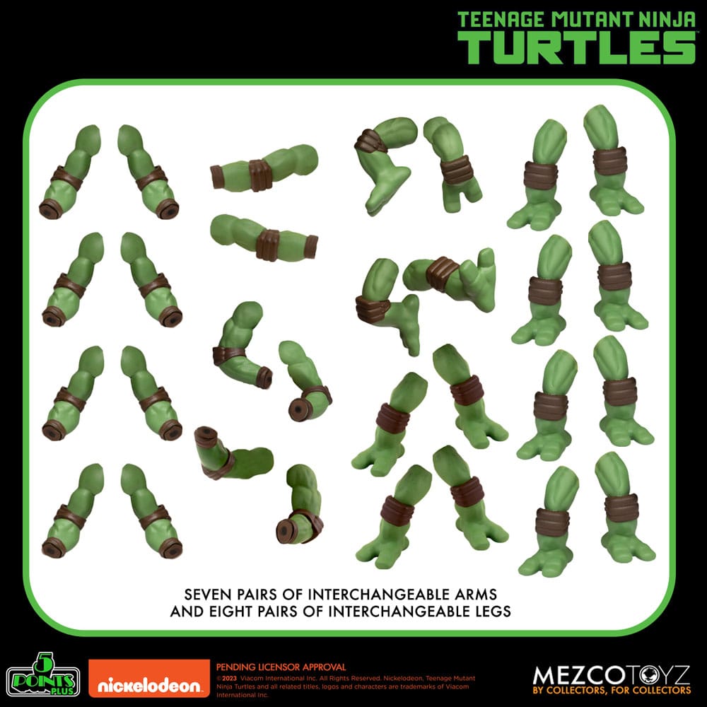 Teenage Mutant Ninja Turtles 5 Points Deluxe Set 8cm Actionfiguren Mezco Toys 2025