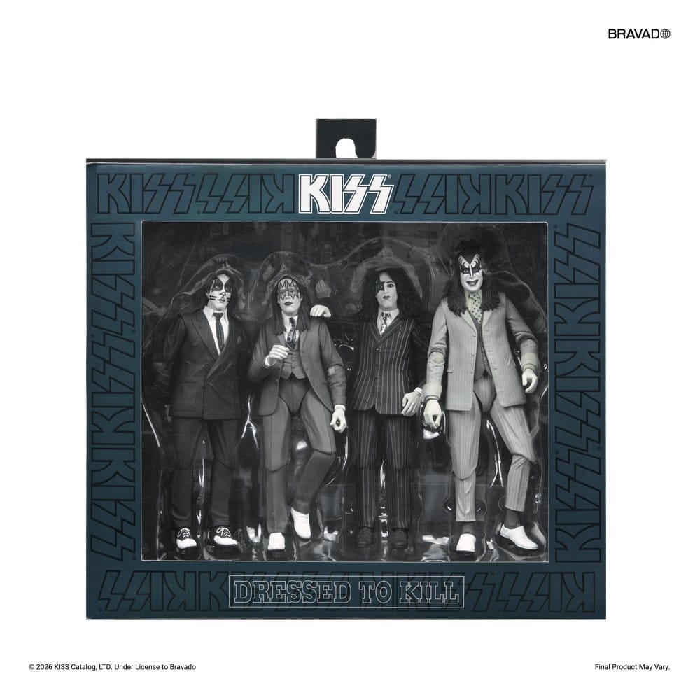 KISS - Dressed to Kill Album Cover 4er-Pack Actionfiguren 18cm NECA 2026