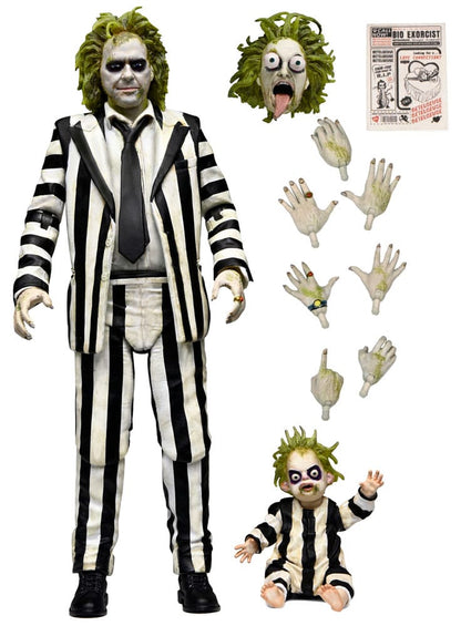 Pre-Order: Beetlejuice Beetlejuice - Ultimate Beetlejuice (Striped Suit) Actionfigur 18cm NECA 2025