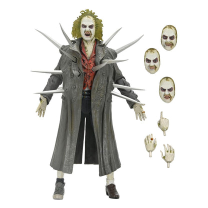 Pre-Order: Beetlejuice (1988 Movie) - Beetlejuice Trenchcoat with Spikes Inferno Room Diorama Deluxe Set NECA